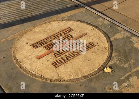 Cologne, Northrhine Westfalia / Germany - September 15th 2020 - Emergency Exit manhole for the tunnel system of cologne Stock Photo