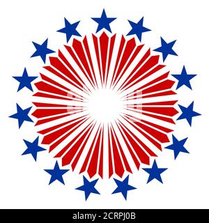 American emblem logo with USA flag symbols Stock Vector