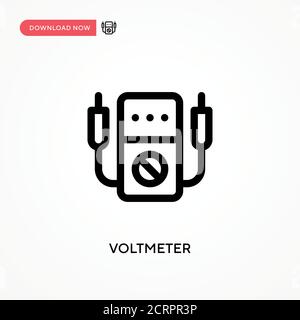 Voltmeter Simple vector icon. Modern, simple flat vector illustration for web site or mobile app Stock Vector