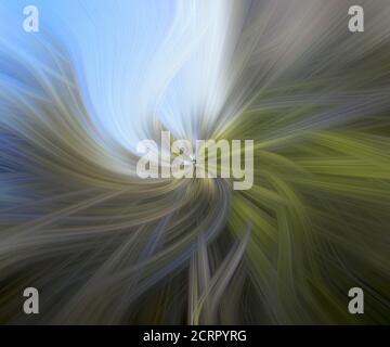Abstract bright green white blue black gray striped background with swirl shapes Stock Photo