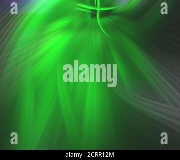 Abstract bright green white striped background with swirl shapes Stock Photo