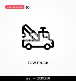 Tow truck Simple vector icon. Modern, simple flat vector illustration for web site or mobile app Stock Vector