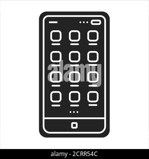 Mobile UI design black glyph icon. Process of making interfaces in software or computerized devices. Pictogram for web page, mobile app, promo. UI UX Stock Vector