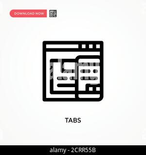 Tabs Simple vector icon. Modern, simple flat vector illustration for web site or mobile app Stock Vector