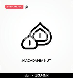 Macadamia nut Simple vector icon. Modern, simple flat vector illustration for web site or mobile app Stock Vector