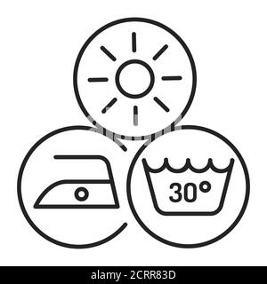 Disadvantages of eco fabric black line icon. Negative sides. Something that causes problems. Pictogram for web page, mobile app, promo. UI UX GUI Stock Vector