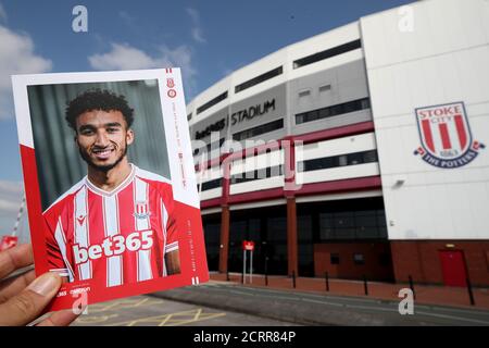 A general view of the match day program prior to the Sky Bet Championship match at the bet365 Stadium, Stoke. Stock Photo