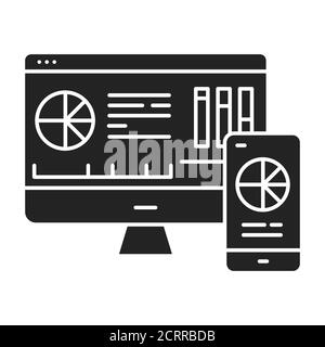 Mobile business intelligence BI color line icon. System comprising both ...
