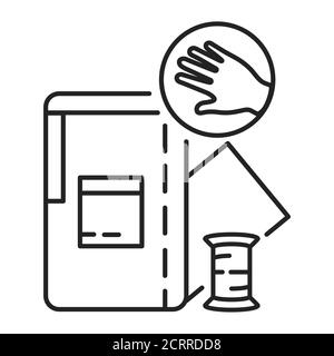Handmade clothes black line icon. Self-made. Clothes that are not manufactured. Pictogram for web page, mobile app, promo. UI UX GUI design element. Stock Vector