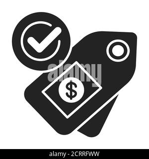 Fair price or trade black line icon. Minimum price paid for certain products imported from developing countries. Pictogram for web page, mobile app Stock Vector