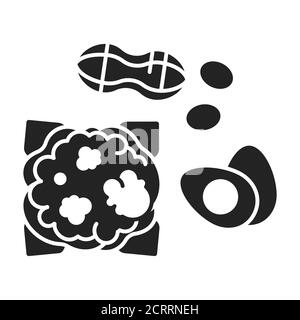 Moderate protein black glyph icon. Intake improves total and regional body composition and insulin sensitivity in overweight adults. Pictogram for web Stock Vector