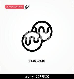 Takoyaki Simple vector icon. Modern, simple flat vector illustration for web site or mobile app Stock Vector