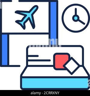 Waiting room color line icon. A special room in the airport, where people wait for their flight. Pictogram for web page, mobile app, promo. UI UX GUI Stock Vector
