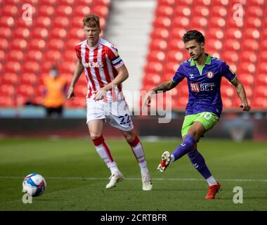 Stoke, Staffordshire, UK. 20th Sep, 2020. 20th September 2020; Bet365 Stadium, Stoke, Staffordshire, England; EFL Championship Football, Stoke City versus Bristol City; Jamie Paterson of Bristol City crosses the ball into the Stoke box Credit: Action Plus Sports Images/Alamy Live News Stock Photo