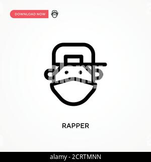 Rapper Simple vector icon. Modern, simple flat vector illustration for web site or mobile app Stock Vector