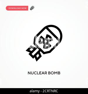 Nuclear bomb Simple vector icon. Modern, simple flat vector illustration for web site or mobile app Stock Vector