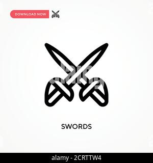 Swords Simple vector icon. Modern, simple flat vector illustration for web site or mobile app Stock Vector