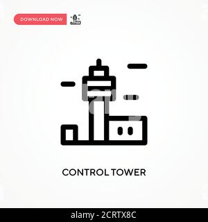 Control tower Simple vector icon. Modern, simple flat vector illustration for web site or mobile app Stock Vector