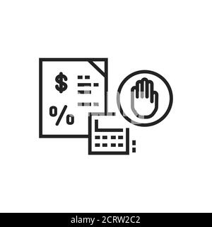Tax resistance black icon. Protesting against government, labor movement. Social protest. Pictogram for web page, mobile app, promo. Editable stroke. Stock Vector