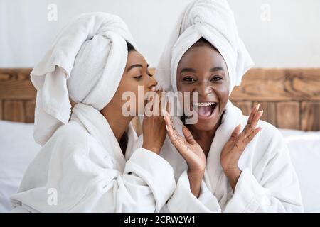 Pretty african women having girlish day at home Stock Photo