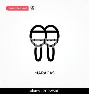 Maracas Simple vector icon. Modern, simple flat vector illustration for web site or mobile app Stock Vector