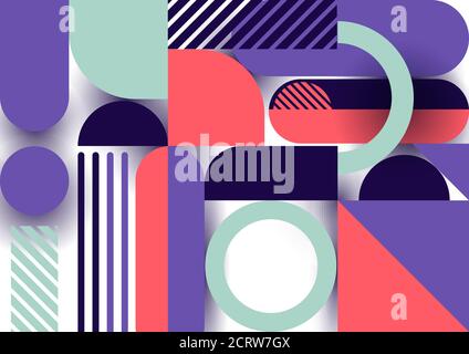 Abstract trendy design geometric shapes pattern on white background. You can use for brochure, poster, leaflet, banner web template, etc. Vector illus Stock Vector
