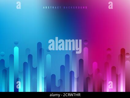 Abstract rounded lines shapes overlapping on vibrant background. Vector illustration Stock Vector