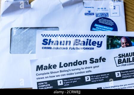 Shaun Bailey make London safe campaign for Mayoral election 2021 Stock Photo