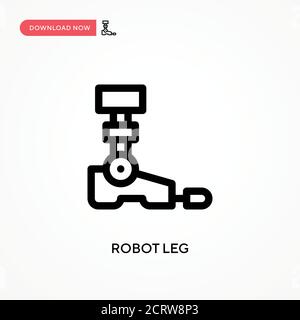 Robot leg Simple vector icon. Modern, simple flat vector illustration for web site or mobile app Stock Vector