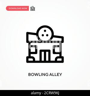 Bowling alley Simple vector icon. Modern, simple flat vector illustration for web site or mobile app Stock Vector