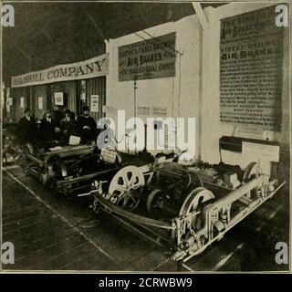 . The street railway review . Kauffman-Conkell Company, of Canton, O., and displayed working models ofan improved section insulator, and the K-C emergency trolley sys-tem. Both of these devices were examined with much interest. T. C. White, manager of the electrical department of the CentralLnion Brass Company of St. Louis, represented his company anddisplayed a line of electrical and railway supplies. The souvenirsof this company were miniature commutators and were much indemand. The Gar) Electric Company of Akron, Ohio, had a handsomeexhibit of portable telephones for street railways, hotels Stock Photo