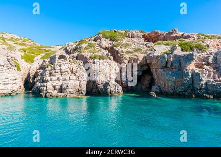 Palatia, Turquoise beach on Saria Island, Karpathos Island, Greece Stock Photo