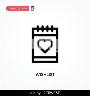 Wishlist Simple vector icon. Modern, simple flat vector illustration for web site or mobile app Stock Vector