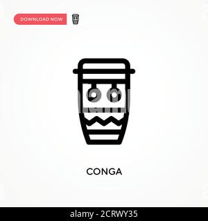 Conga Simple vector icon. Modern, simple flat vector illustration for web site or mobile app Stock Vector