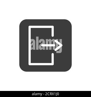 Emergency exit black glyph icon. Public navigation. Pictogram for web page, mobile app, promo. UI UX GUI design element. Editable stroke. Stock Vector
