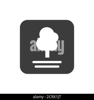 Park zone black glyph icon. Public navigation. Woodland element. Pictogram for web page, mobile app, promo. UI UX GUI design element. Editable stroke Stock Vector