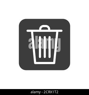 Trash bin black glyph icon. Public navigation. Pictogram for web page, mobile app, promo. UI UX GUI design element. Editable stroke. Stock Vector