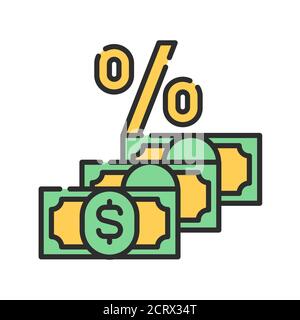 Dividend color line icon. Shareholder payments from net profit. Pictogram for web page, mobile app, promo. UI UX GUI design element. Editable stroke. Stock Vector