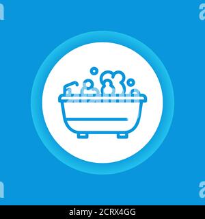 Bubble bath olor button. Relax bathroom icon. Pictogram for web page, mobile app, promo. Editable stroke. Stock Vector