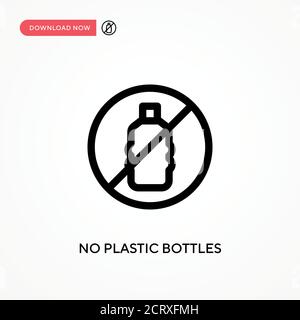 No plastic bottles Simple vector icon. Modern, simple flat vector illustration for web site or mobile app Stock Vector