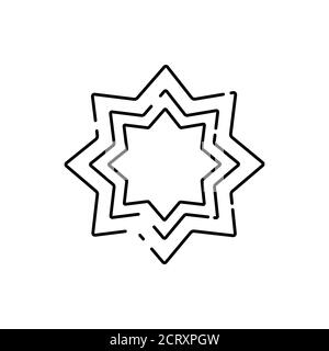 Eight point star black line icon. Arabic ornament. Pictogram for web page, mobile app, promo. UI UX GUI design element. Editable stroke Stock Vector