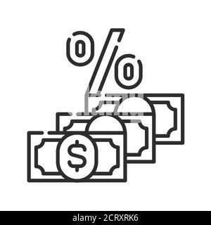 Dividend black line icon. Shareholder payments from net profit. Pictogram for web page, mobile app, promo. UI UX GUI design element. Editable stroke. Stock Vector