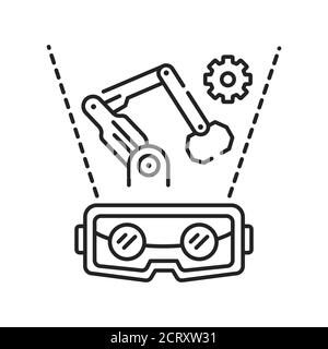 Simulator icon Black line art vector in black and white outline set ...