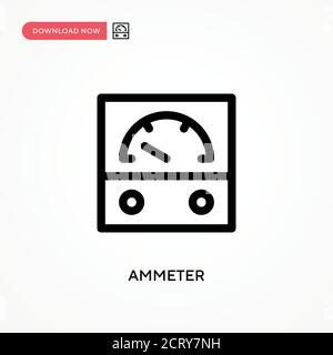 Ammeter Simple vector icon. Modern, simple flat vector illustration for web site or mobile app Stock Vector