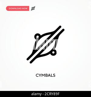 Cymbals Simple vector icon. Modern, simple flat vector illustration for web site or mobile app Stock Vector