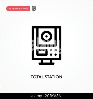 Total station Simple vector icon. Modern, simple flat vector illustration for web site or mobile app Stock Vector