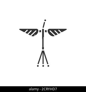 Micro robot insect black glyph icon. Innovation in technology. Used for robots capable of working with micrometer-sized components. Sign for web page Stock Vector