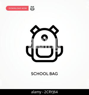 School bag Simple vector icon. Modern, simple flat vector illustration for web site or mobile app Stock Vector