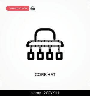 Cork hat Simple vector icon. Modern, simple flat vector illustration for web site or mobile app Stock Vector