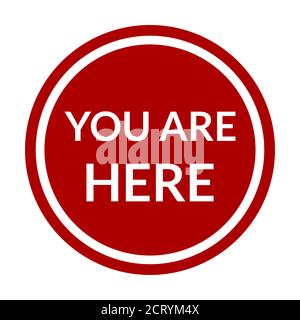 You are Here Round Location Pointer Icon. Vector Image. Stock Vector